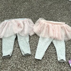 Grey leggings with pink tutu built in